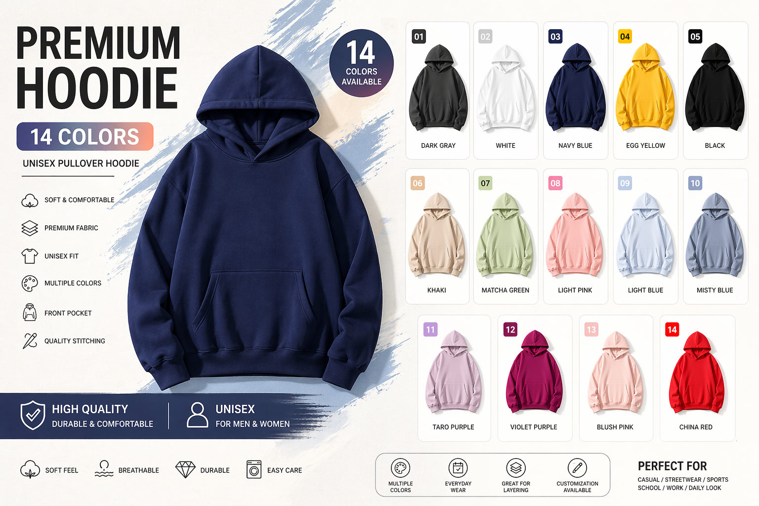 Camouflage Hoodie / Unisex Pullover Sweatshirt / Multiple Colors / OEM & ODM Available / 1PC MOQ / High Quality | Fast Shipping / Wholesale & Retail / Stable Supply