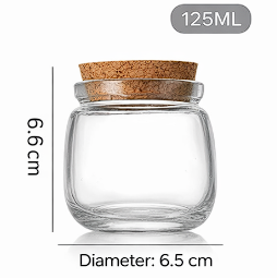 Clear Storage Jars with Cork Lid / 70ML–200ML / Bulk Pack / Premium Glass / High Quality | Fast Shipping