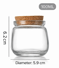 Clear Storage Jars with Cork Lid / 70ML–200ML / Bulk Pack / Premium Glass / High Quality | Fast Shipping