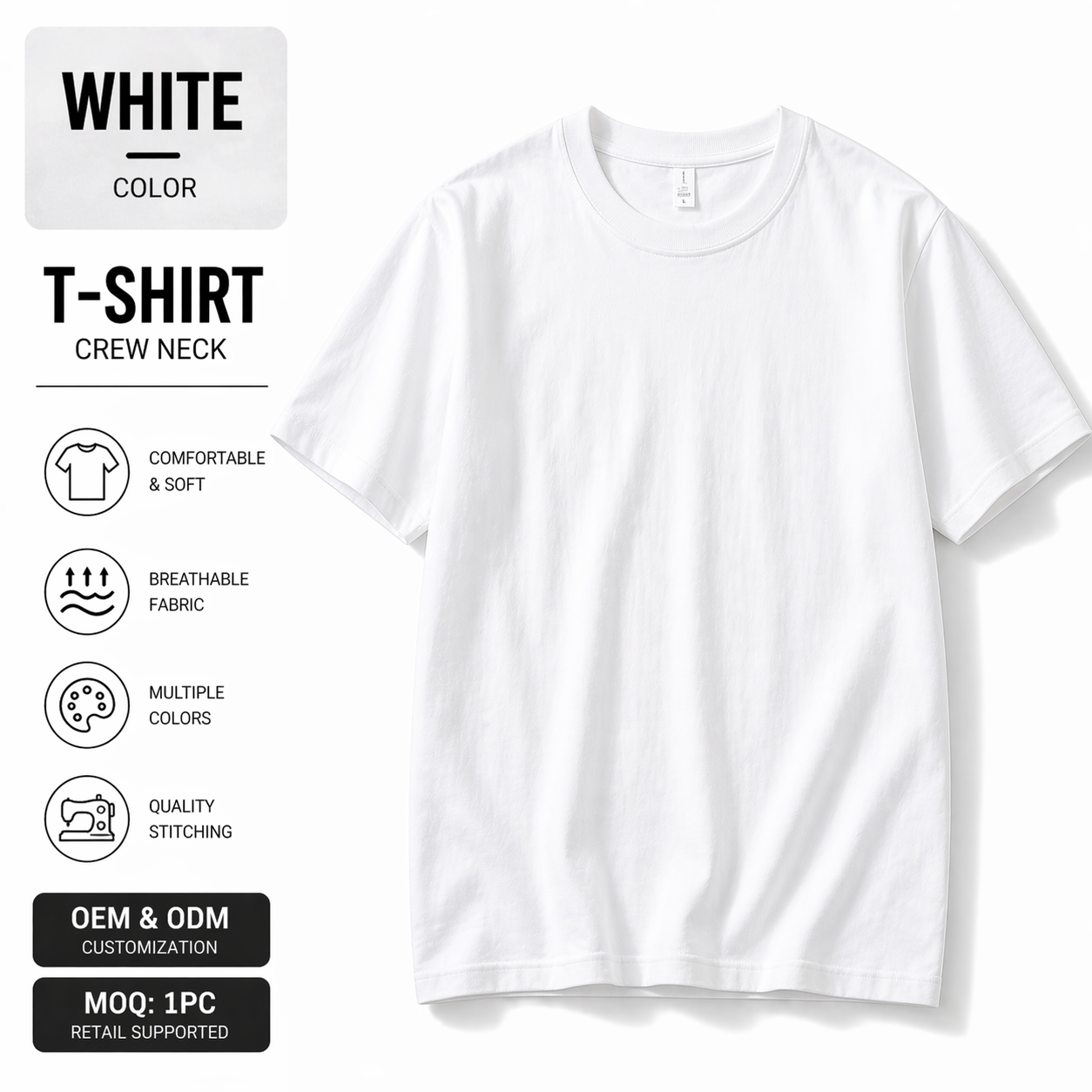 Premium 3-Pack T-Shirts / Unisex Cotton Tee / Multiple Colors / 1 PC = 3 T-Shirts / OEM & ODM Available / High Quality | Fast Shipping / Wholesale & Retail