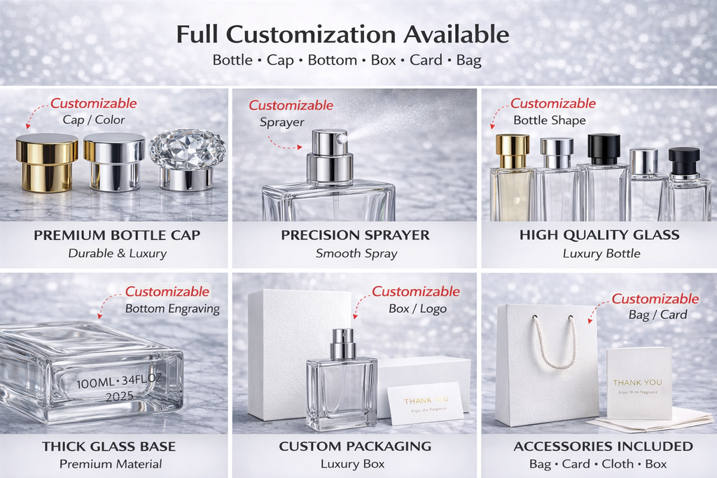 Customizable Premium Glass Perfume Bottle – Special Design Series