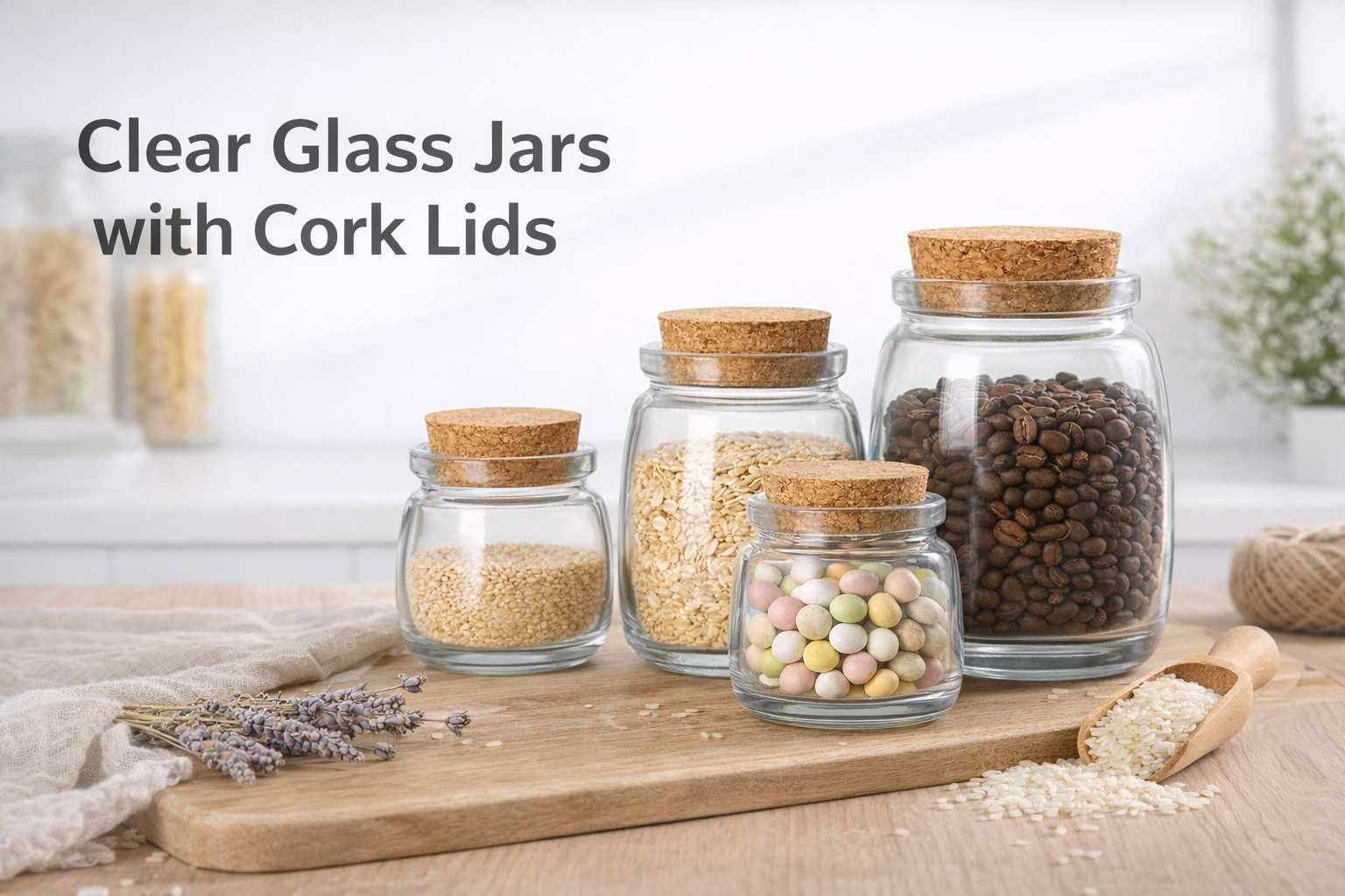 Clear Storage Jars with Cork Lid / 70ML–200ML / Bulk Pack / Premium Glass / High Quality | Fast Shipping